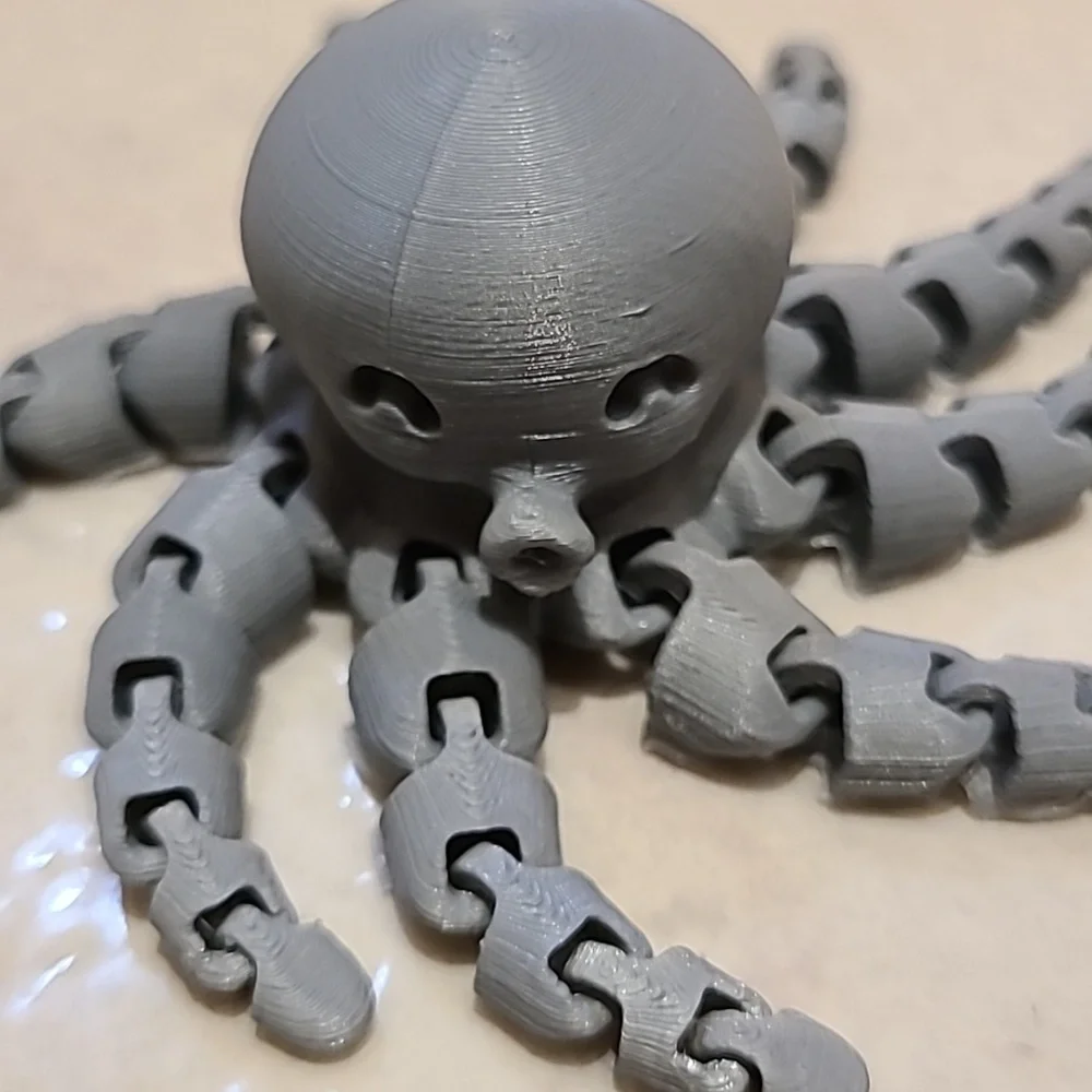 Gray 3D Printed Octopus - Picture 2 of 6